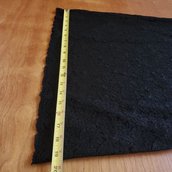 VTG Nine & Co Black Lace Pencil Skirt Sz 6 Knee Length Floral Lined Whimsigoth - Picture 13 of 13